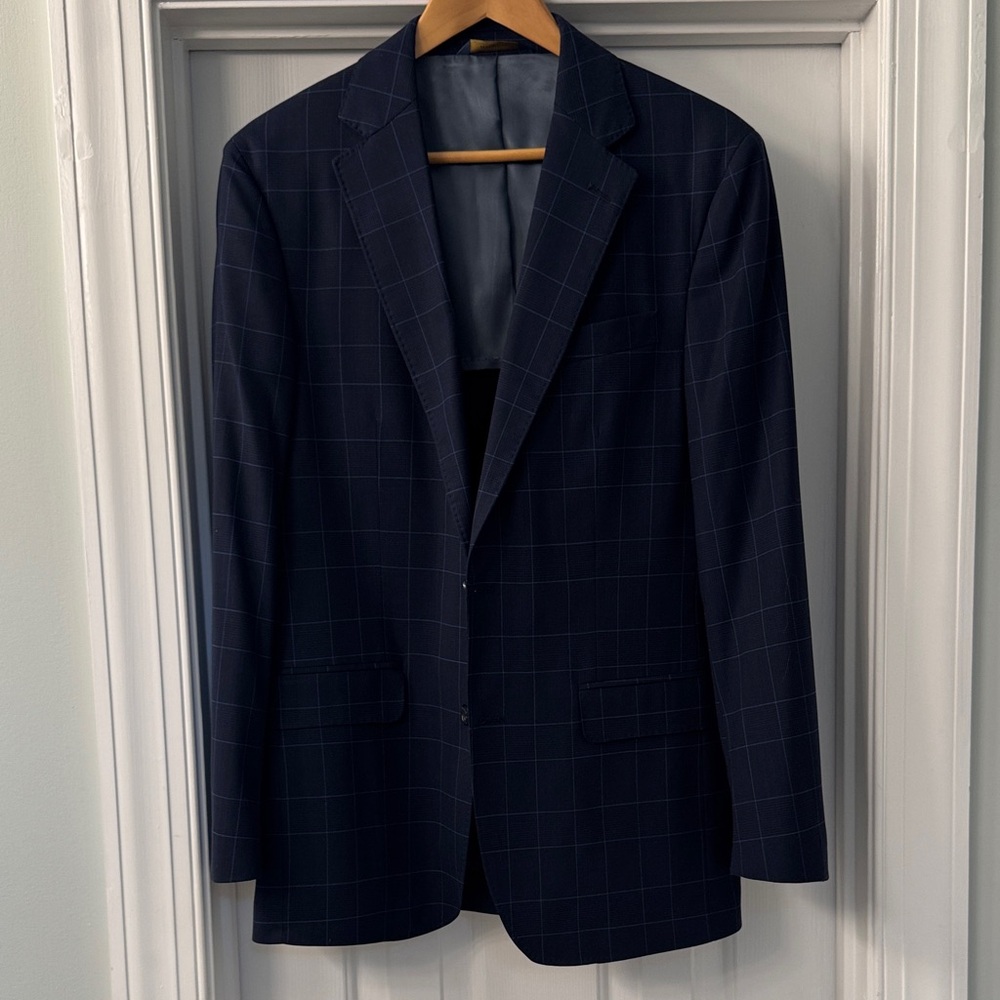 Brooks Brothers Dark Blue Checkered Blazer